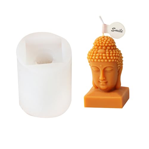 JS MOLD Silikonform Kerze,3D Buddha Figur Kerze Form Kerzengießform,Buddha Kerzenform Gipsform Buddha Silikon Gießform Für Seife Kerzen Machen Handwerk Ornamente (01#) von JS MOLD