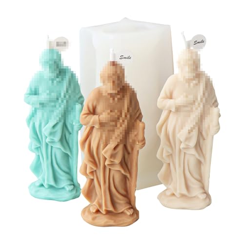 JS MOLD Silikonform Kerzen Gießform 3D Jesus Silikon-Kerzenform, Joseph Kerzengießform Silikon,Kerze Form Für Kerzen Machen, Statue, Handwerk Ornamente von JS MOLD