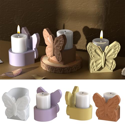 JS MOLD Silikonform Kerzenhalter, Gießformen Beton Silikon Kerzenhalter,Silikonformen Gießformen Kerzenhalter, Kerzenformen Zum Gießen Set,Epoxidharz Formen Moulds (8,4x6,6cm) von JS MOLD