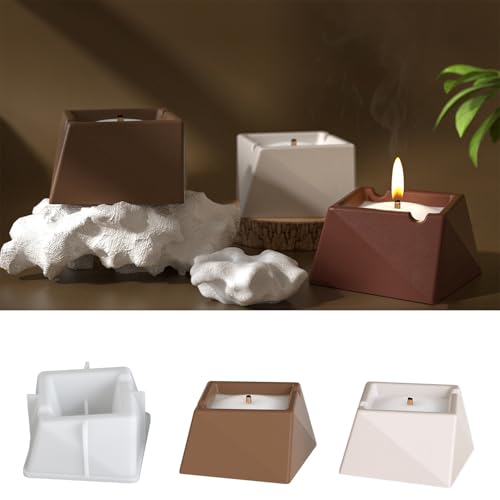 JS MOLD Silikonform Kerzenhalter,Gießformen Beton Silikon Kerzenhalter, Resin Silikonform Tablett,Gipsformen zum Gießen,DIY Kerzen Formen,Kerzenform Silikon,Kerzenformen Zum Gießen Set (Y04) von JS MOLD
