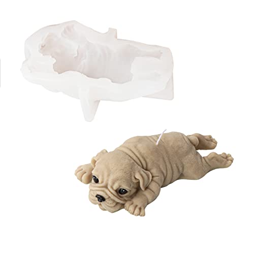 JS MOLD Silikonform Tiere 3D, Golden Retriever Shar Pei Form Silikon Seifengießform,Hund Kerze Silikonform,Tier Gießformen Silikon, für Kuchen, Seifen, Fondant Kuchen Dekoration (Shar Pei 2) von JS MOLD