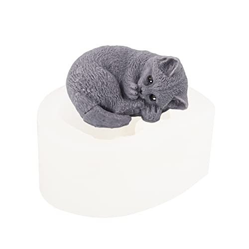 JS MOLD Silikonform Tiere 3D, Katzen Form Silikon Seifengießform,Tier Gießformen Silikon,Hund Kerze Silikonform,Epoxidharz Formen für Kuchen, Seifen, Fondant Kuchen Dekoration Form (3#) von JS MOLD