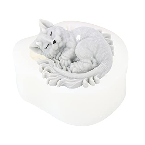 JS MOLD Silikonform Tiere 3D, Katzen Form Silikon Seifengießform,Tier Gießformen Silikon,Hund Kerze Silikonform,Epoxidharz Formen für Kuchen, Seifen, Fondant Kuchen Dekoration Form (4#) von JS MOLD