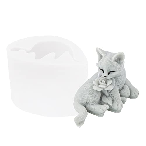 JS MOLD Silikonform Tiere 3D, Katzen Form Silikon Seifengießform,Tier Gießformen Silikon,Hund Kerze Silikonform,Epoxidharz Formen für Kuchen, Seifen, Fondant Kuchen Dekoration Form (5#) von JS MOLD