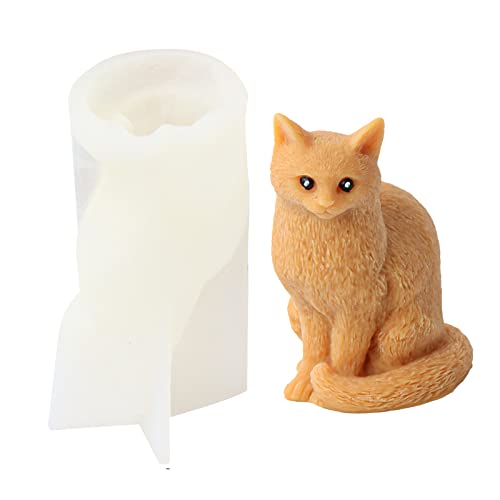 JS MOLD Tier Silikonform 3D Katzen Form Silikon Seifengießform,Tier Gießformen Silikon,Hund Kerze Silikonform,DIY Silikonform zur Herstellung von Kuchen, Seifen, Fondant Kuchen Dekoration Form (2#) von JS MOLD