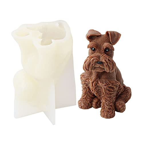 JS MOLD Tier Gießformen Silikon, 3D Katzen Form, Hund Kerze Silikonform, DIY Seifengießform zur Herstellung von Kuchen, Seifen, Fondant Kuchen Dekoration Form (8#) von JS MOLD