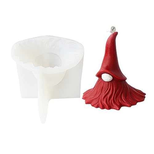 JS MOLD Weihnachten Kerzenform,3D Weihnachten Schneemann Silikonform,Kerzenformen Silikon Weihnachten Zwerg DIY Silikon Kerzen Gießform Weihnachten Kerzen, Silikonformen Für Kerzen Gießen (8) von JS MOLD