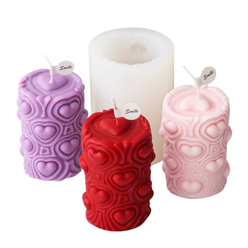 Kerzenform Silikon, Stumpenkerzen formen Silikon,3D Liebe kerzengießform,Zylinder Kerzen-Gießform,DIY Silikonform für Herstellung von Kerzen, Seifen, Fondant Kuchen, Schokoladenform Kerzenform Silikon, Stumpenkerzen formen Silikon,3D Liebe kerzengießform,Zylinder Kerzen-Gießform,DIY Silikonform für Herstellung von Kerzen, Seifen, Fondant Kuchen, Schokoladenform von JS MOLD