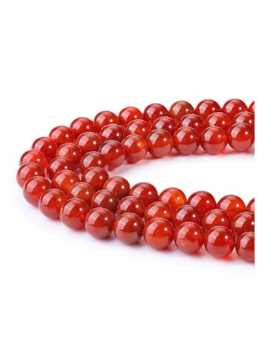 JSDDE 8 mm Perlen aus Natursteinen für Schmuck zum Selbermachen, runde Perlen, harte Steine, für Armband, Edelsteine, für Yoga, Modeschmuck, Halskette, handgefertigt, Achat, Rot JSDDE 8 mm Perlen aus Natursteinen für Schmuck zum Selbermachen, runde Perlen, harte Steine, für Armband, Edelsteine, für Yoga, Modeschmuck, Halskette, handgefertigt, Achat, Rot von JSDDE