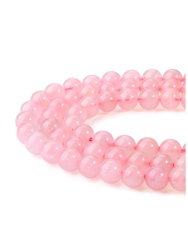JSDDE 8 mm Perlen aus Natursteinen für Schmuck zum Selbermachen, runde Perlen, harte Steine, für Armband, Edelsteine, für Yoga, Modeschmuck, Halskette, handgefertigt, Rosenquarz JSDDE 8 mm Perlen aus Natursteinen für Schmuck zum Selbermachen, runde Perlen, harte Steine, für Armband, Edelsteine, für Yoga, Modeschmuck, Halskette, handgefertigt, Rosenquarz von JSDDE
