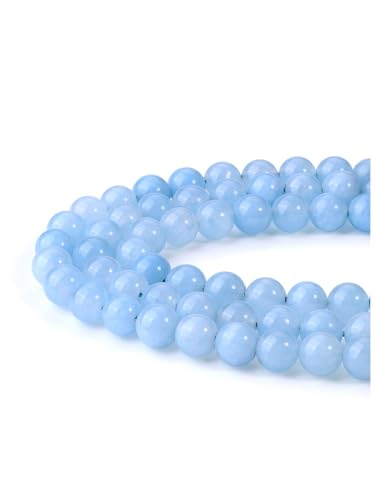 JSDDE 8 mm Perlen aus Natursteinen für Schmuck zum Selbermachen, runde Perlen, harte Steine, für Armband, Edelsteine für Yoga, Schmuck, Modeschmuck, Halskette, handgefertigt, Aquamarin JSDDE 8 mm Perlen aus Natursteinen für Schmuck zum Selbermachen, runde Perlen, harte Steine, für Armband, Edelsteine für Yoga, Schmuck, Modeschmuck, Halskette, handgefertigt, Aquamarin von JSDDE
