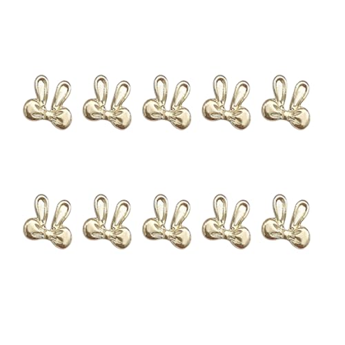 10pieces Gold/Silber 3d Punk Metall Nagel Bögen Bögen Kaninchen Ribbon Nagel Niete Edelstein Nagelkunst Juwelen Für Nagelkunstdesigns von JSGHGDF