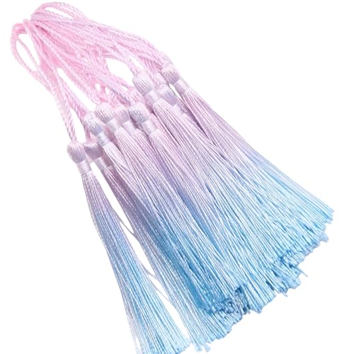 20pcs Weiche Seide Quasten Gradient Quasten Für Ohrringe Schlüsselketten Und Abschlusskappen Dekoration Handwerk Anhänger Dekore von JSGHGDF