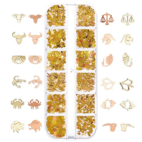 600 Stcs Nagel Charms Legierung Zwölf Sternbild Charms Set Legierung Für Nagelkunstdekorationen Schmuckzubehör Machen Accessoire von JSGHGDF