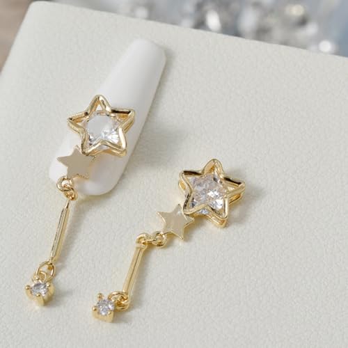 Dangle Art Charm Star Zirkon Nagel Edelsteine ​​Bogenknoten Nagel Strasssteine ​​Diy Art Dekoration Für Frauen Mädchen von JSGHGDF