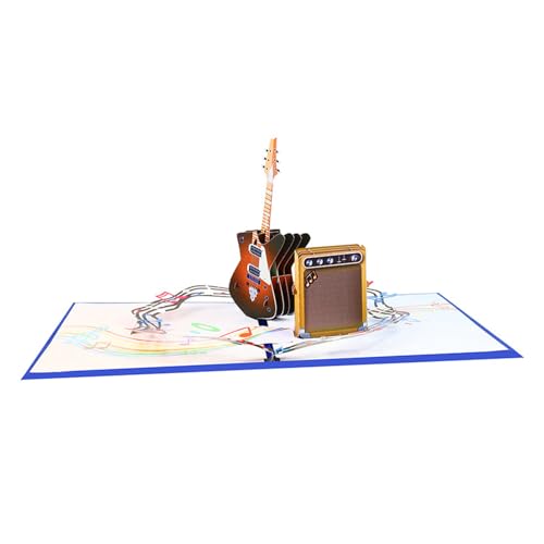 JSGHGDF Kreative Gitarre, 3D-Popup-Grußkarte, handgefertigtes Papier, Kunstbedarf, Dekoration für Musikbegeisterte, medium, M JSGHGDF Kreative Gitarre, 3D-Popup-Grußkarte, handgefertigtes Papier, Kunstbedarf, Dekoration für Musikbegeisterte, medium, M von JSGHGDF