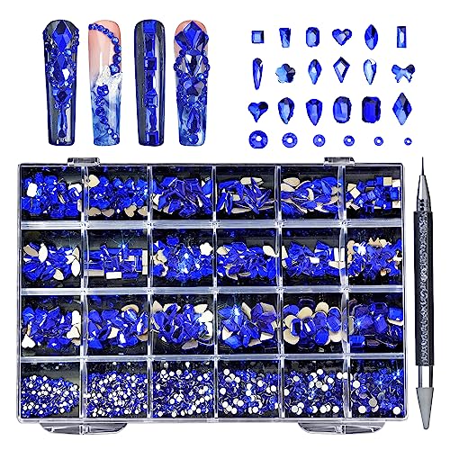 Nailart-Strass-Set, verschiedene Formen, Glaskristall, Nagelsteine, Juwelen, flache Rückseite, Strasssteine mit Wachsstift, Kristall-Set für Kunst von JSGHGDF
