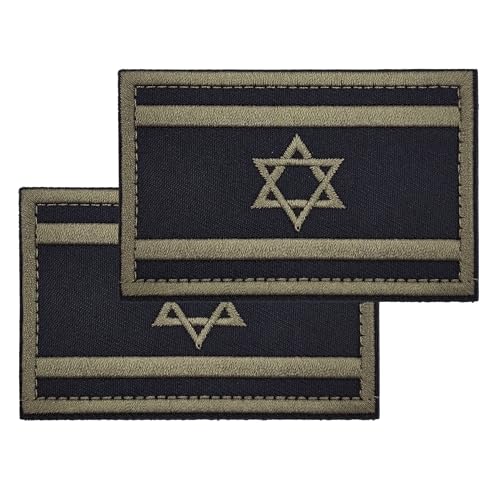 Aufnäher mit israelischer Flagge, bestickt, taktischer Aufnäher, Uniform, 2 Stück von JSHYGOUP