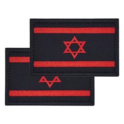 Aufnäher mit israelischer Flagge, bestickt, taktischer Aufnäher, Uniform, 2 Stück von JSHYGOUP