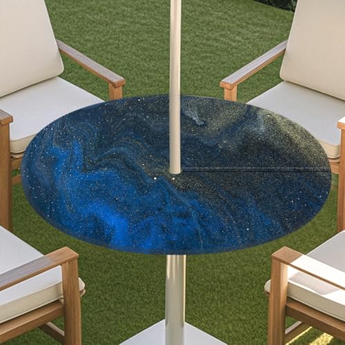 JSJHJZJ Round Outdoor Tablecloth, Elastic Tablecloth with Invisible Zipper, Waterproof Umbrella Tablecloth for Beach Terrace Garden Picnic(A,S) von JSJHJZJ