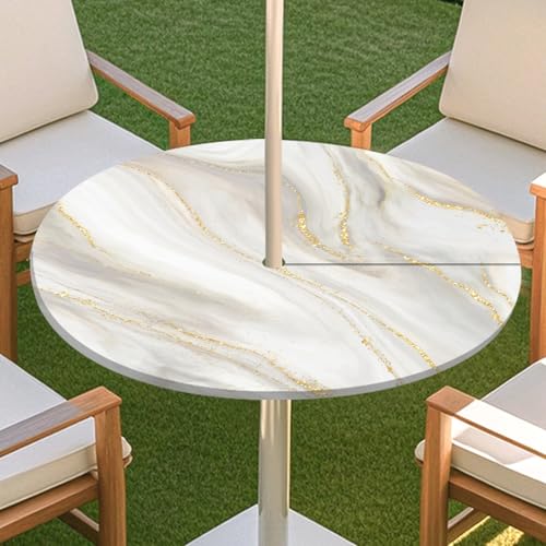 JSJHJZJ Round Outdoor Tablecloth, Elastic Tablecloth with Invisible Zipper, Waterproof Umbrella Tablecloth for Beach Terrace Garden Picnic(H,S) von JSJHJZJ