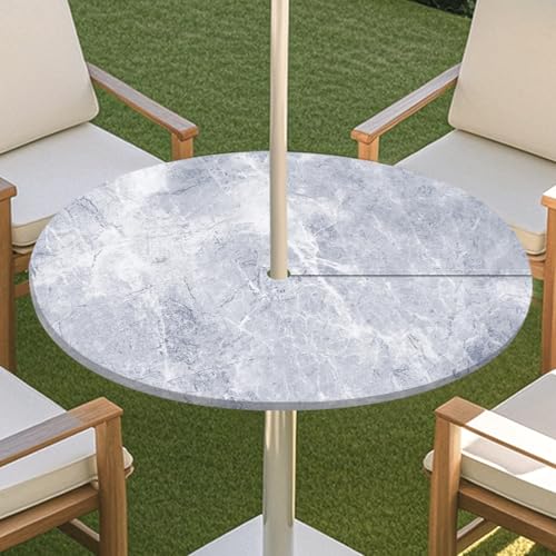 JSJHJZJ Runde Tischdecke for den Außenbereich, Tischdecke mit Loch for Regenschirm, wasserdichte Tischdecke for Strandterrasse, Gartenpicknick(C,S) von JSJHJZJ