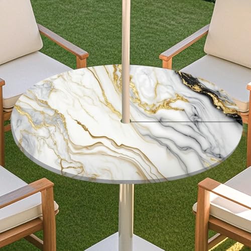 JSJHJZJ Runde Tischdecke for den Außenbereich, Tischdecke mit Loch for Regenschirm, wasserdichte Tischdecke for Strandterrasse, Gartenpicknick(G,S) von JSJHJZJ