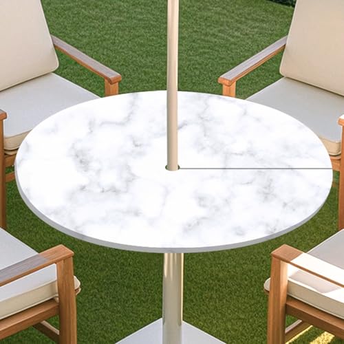 JSJHJZJ Runde Tischdecke for den Außenbereich, Tischdecke mit Loch for Regenschirm, wasserdichte Tischdecke for Strandterrasse, Gartenpicknick(H,M) von JSJHJZJ