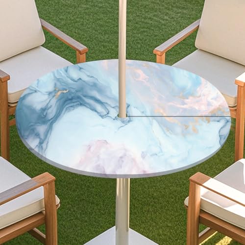 JSJHJZJ Runde Tischdecke for den Außenbereich, Tischdecke mit Reißverschluss, wasserdichte Tischdecke mit Regenschirmlöchern for Terrassengarten, Camping und Picknick(C,L) von JSJHJZJ