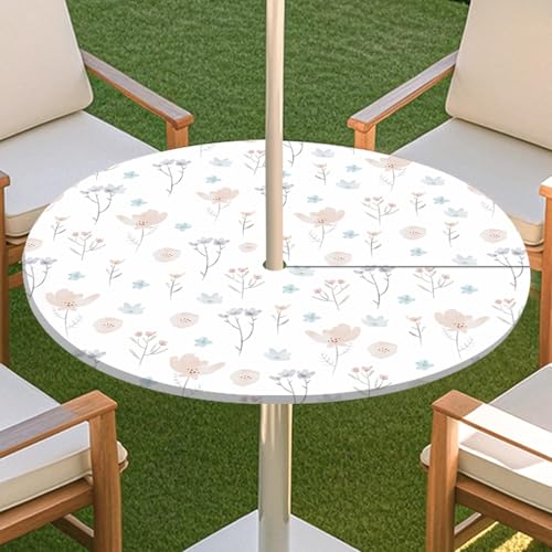 JSJHJZJ Runde Tischdecke for den Außenbereich, Tischdecke mit grünen Pflanzen und Reißverschluss, wasserdichte Schirmtischdecke for Strandterrasse, Gartenpicknick(I,M) von JSJHJZJ