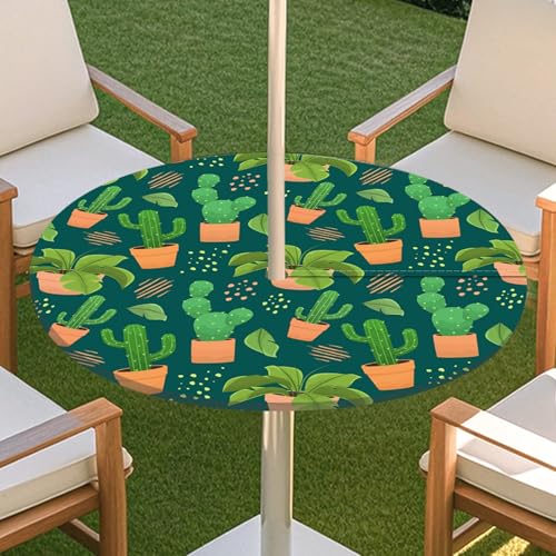 JSJHJZJ Runde Tischdecke for den Außenbereich, elastische Pflanzentischdecke mit unsichtbarem Reißverschluss, wasserdichte Schirmtischdecke for Strandterrasse, Gartenpicknick(A,L) von JSJHJZJ