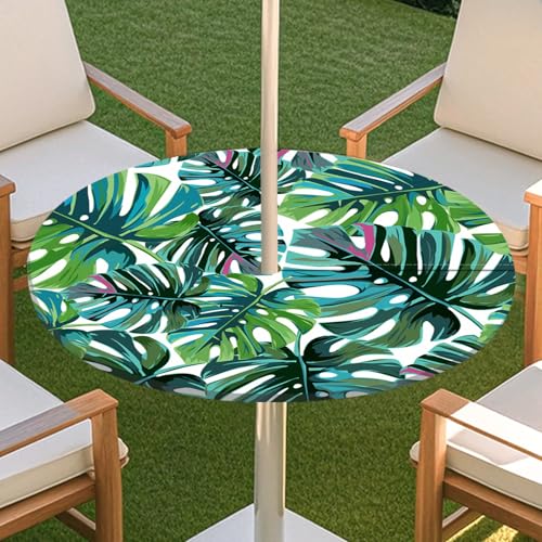 JSJHJZJ Runde Tischdecke for den Außenbereich, elastische Pflanzentischdecke mit unsichtbarem Reißverschluss, wasserdichte Schirmtischdecke for Strandterrasse, Gartenpicknick(B,L) von JSJHJZJ