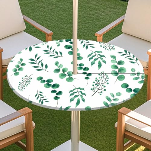 JSJHJZJ Runde Tischdecke for den Außenbereich, elastische Pflanzentischdecke mit unsichtbarem Reißverschluss, wasserdichte Schirmtischdecke for Strandterrasse, Gartenpicknick(D,M) von JSJHJZJ
