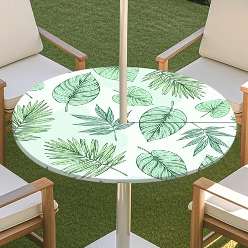 JSJHJZJ Runde Tischdecke for den Außenbereich, elastische Pflanzentischdecke mit unsichtbarem Reißverschluss, wasserdichte Schirmtischdecke for Strandterrasse, Gartenpicknick(J,S) von JSJHJZJ
