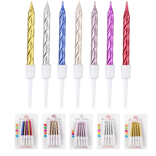 100 Stücke Geburtstagskerzen Kuchenkerzen mit Halterung Spiral Kuchen Kerzen für Geburtstag, Party, Weihnachten, Feie 100 Stücke Geburtstagskerzen Kuchenkerzen mit Halterung Spiral Kuchen Kerzen für Geburtstag, Party, Weihnachten, Feie von JSMTKJ