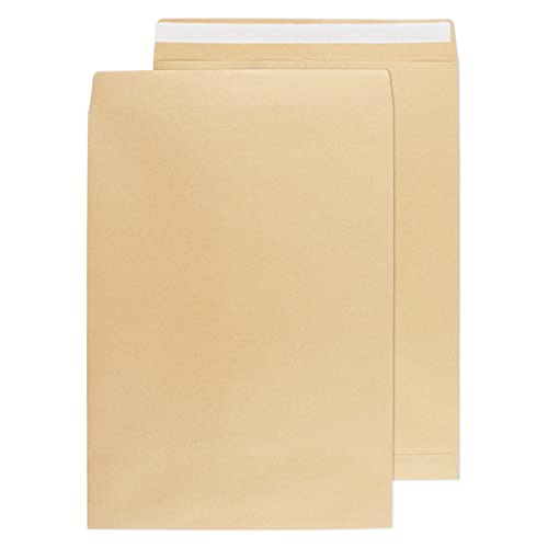50 Stück Briefumschläge A4 Versandtaschen Braun Große Umschläge Kraftpapier Ohne Fenster Faltentasche Kuvert Briefkuvert für Briefe Rechnungen Weihnachtskarten 22.9 * 32.4CM von JSMTKJ
