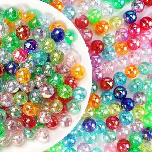 500 Stück Bastelperlen zum Auffädeln – DIY Schmuckherstellung mit 10mm Acrylperlen, Bunte Bastelperlen für Armbänder & Halsketten10mm Rundperlen, Kreativperlen 500 Stück Bastelperlen zum Auffädeln – DIY Schmuckherstellung mit 10mm Acrylperlen, Bunte Bastelperlen für Armbänder & Halsketten10mm Rundperlen, Kreativperlen von JSMTKJ