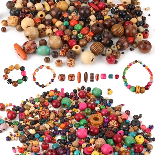 600 Stück Holzperlen Natur Holz Perlen Basteln Gemalt Bastelperlen Verschiedene Formen Holz Perlen zum Auffädeln HolzKugeln für DIY Schmuck, Armbänder, Dekorationen 600 Stück Holzperlen Natur Holz Perlen Basteln Gemalt Bastelperlen Verschiedene Formen Holz Perlen zum Auffädeln HolzKugeln für DIY Schmuck, Armbänder, Dekorationen von JSMTKJ