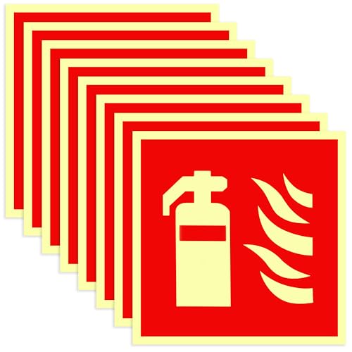 8 Stück Feuerlöscher Schild, PVC Nachleuchtend Selbstklebende Feuerlöscher Aufkleber 150 x 150 mm Nach ISO für Innen und Außen 8 Stück Feuerlöscher Schild, PVC Nachleuchtend Selbstklebende Feuerlöscher Aufkleber 150 x 150 mm Nach ISO für Innen und Außen von JSMTKJ