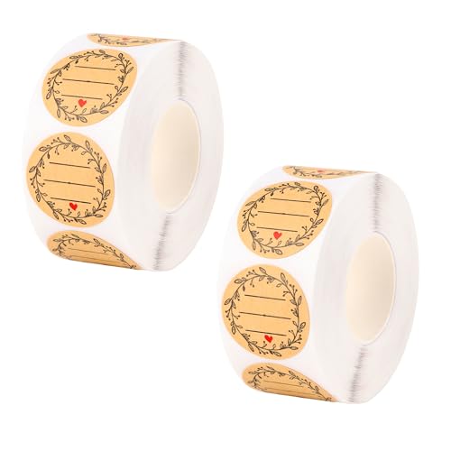 Etiketten Marmelade, 1000 Stück Etiketten Selbstklebend, Rund Handmade Sticker für Marmeladengläser, DIY Backen, Briefumschlag, Hochzeit Geschenktüten Dekoration von JSMTKJ