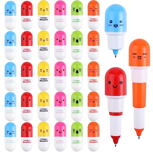JSMTKJ 30 Stücke Mini Kapsel Stifte Pillen, Kugelschreiber Teleskopisch Kapsel Stifte, Mini Versenkbare Pille Kugelschreiber für Schule, Bürobedarf, Geschenk, Schreibwaren JSMTKJ 30 Stücke Mini Kapsel Stifte Pillen, Kugelschreiber Teleskopisch Kapsel Stifte, Mini Versenkbare Pille Kugelschreiber für Schule, Bürobedarf, Geschenk, Schreibwaren von JSMTKJ