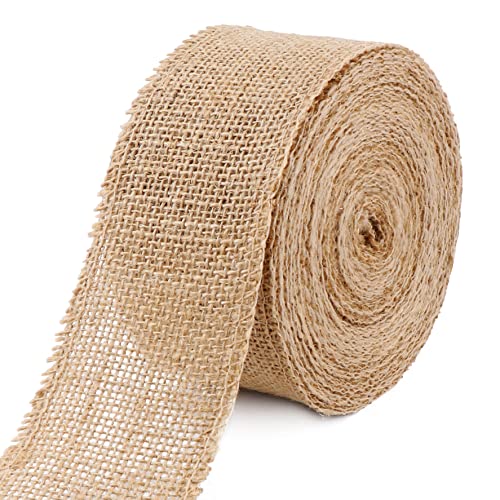 Juteband Sackleinen Band 10 m Juteband 6 cm Burlap Band Vintage Geschenkband Sackleinen Band für Hochzeitdeko Geschenkverpackung Basteln von JSMTKJ