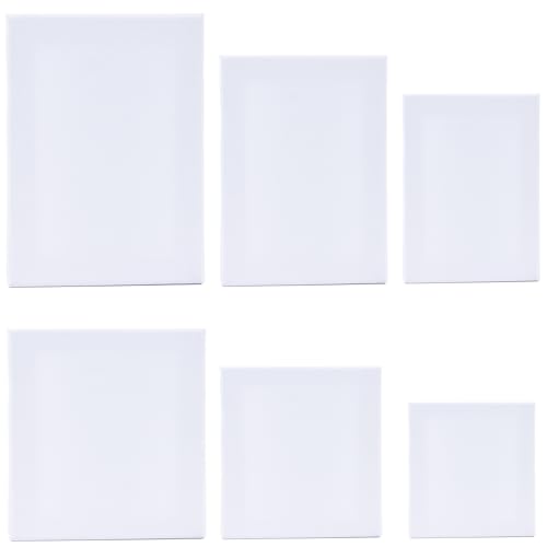 Keilrahmen Leinwand Set, 6 PCS Leinwand Set Künstler Leer Leinwand Sortierte Größe Kunst Leinwand Rahmen Keilrahmen Acryl Öl Wasser Malbrett zum Bemalen Ölfarben Skizzieren von JSMTKJ