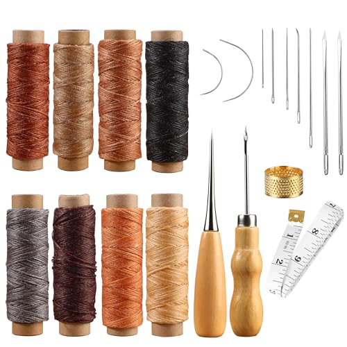 Leder Wachsfaden Cord Nähen Wachsfaden Wachsgarn Gewachst Sattlergarn Ledernähset Hand Ledernadeln Nähzubehör für Lederhandwerk DIY Sewing Craft and Nähen 21Pcs Leder Wachsfaden Cord Nähen Wachsfaden Wachsgarn Gewachst Sattlergarn Ledernähset Hand Ledernadeln Nähzubehör für Lederhandwerk DIY Sewing Craft and Nähen 21Pcs von JSMTKJ