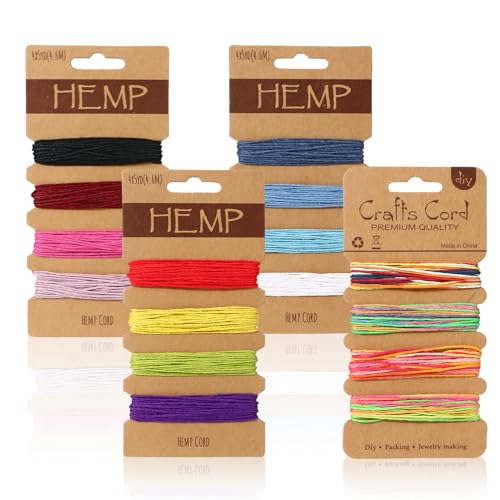 Makramee Garn 16 Farben Faden Schnur Mehrfarbige Flachs Schnur Faden Schnur Hanfschnur für Armbänder Knüpfen Schmuckherstellung, 1 mm, 80 Yards Insgesamt Makramee Garn 16 Farben Faden Schnur Mehrfarbige Flachs Schnur Faden Schnur Hanfschnur für Armbänder Knüpfen Schmuckherstellung, 1 mm, 80 Yards Insgesamt von JSMTKJ