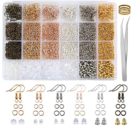 JSMTKJ Schmuck Basteln Zubehör 3600 Stück Schmuckherstellung Set Ohrring Machen Kit 24 Arten Ohrhänger Ohrstopper Verschluss für DIY Anfänger JSMTKJ Schmuck Basteln Zubehör 3600 Stück Schmuckherstellung Set Ohrring Machen Kit 24 Arten Ohrhänger Ohrstopper Verschluss für DIY Anfänger von JSMTKJ