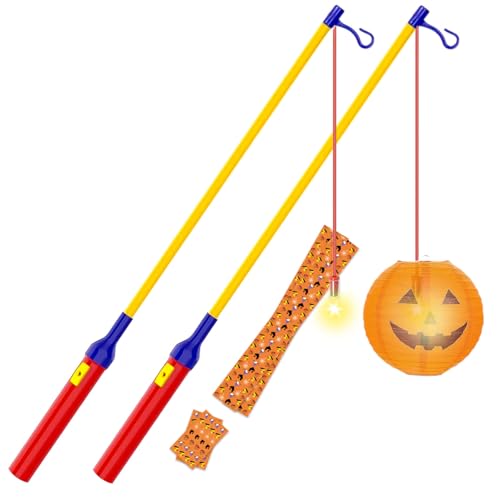 JSRHEEM LED Laternenstab Elektrisch 40cm für St. Martin, Laternenstab LED, Sankt Martin Laterne Kinder Elektrischer Stab für Laternenumzüge, Martinsumzüge (Rot2) von JSRHEEM