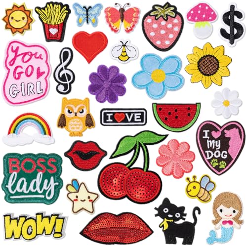 JSRQT Aufnäher zum Aufbügeln Schöne Motive Patches zum Aufbügeln Flicken für Erwachsene Aufnäher für Kleidung Bestickter Aufnäher für Jeans Hüte Kleid Jacke DIY T-Shirt Bügelbilder für Textilien JSRQT Aufnäher zum Aufbügeln Schöne Motive Patches zum Aufbügeln Flicken für Erwachsene Aufnäher für Kleidung Bestickter Aufnäher für Jeans Hüte Kleid Jacke DIY T-Shirt Bügelbilder für Textilien von JSRQT
