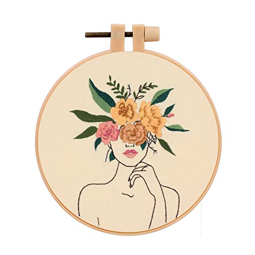 JSRQT Frau Stickerei Kreuzstich Set, Embroidery Starter Kit,Stickerei Starter Kit für Anfänger Erwachsene JSRQT Frau Stickerei Kreuzstich Set, Embroidery Starter Kit,Stickerei Starter Kit für Anfänger Erwachsene von JSRQT
