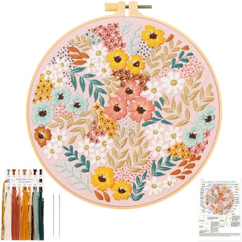 JSRQT Gestempeltes Stickerei Set mit Blumen und Pflanzen Muster, DIY Blume Kunst Handwerk Kreuzstich Set,Flower Embroidery Starter Kit für Anfänger Erwachsene JSRQT Gestempeltes Stickerei Set mit Blumen und Pflanzen Muster, DIY Blume Kunst Handwerk Kreuzstich Set,Flower Embroidery Starter Kit für Anfänger Erwachsene von JSRQT